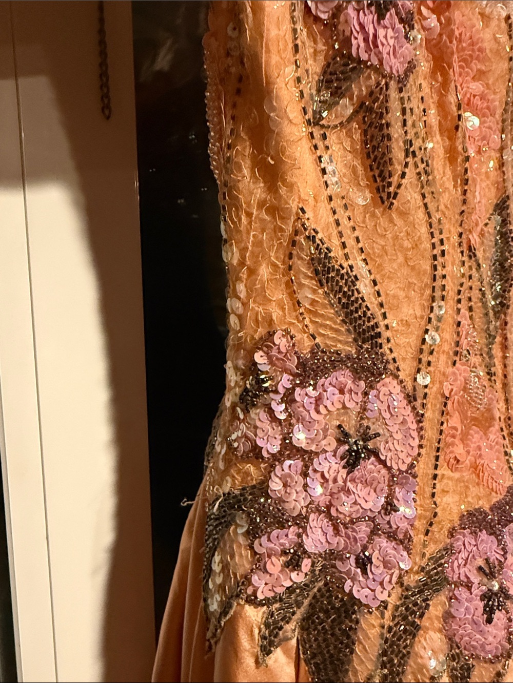Vintage Bob Mackie I. Magnin Silk Sequined Prom Gown Peach Pink Size 2 - Picture 10 of 12